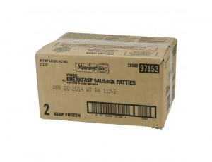 Kelloggs Morningstar Veggie Sausage Pattie, 1.33 Ounce -- 104 pe
