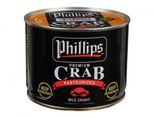 Phillips Claw Crab Meat, 1 Pound Can - 6 per case.