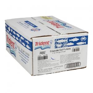 Trident Seafoods Crunchy Panko Raw Breaded Cod Wedge 4 Ounce Portions, 10 Pound