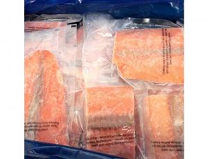 Frozen Seafood Skinless Chum Salmon Portion, 10 Pound - 1 each.