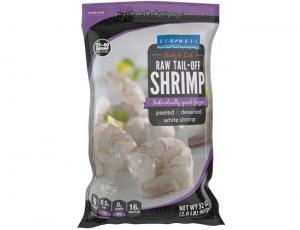 Seamazz 31/40 Peeled and Deveined Tail Off Raw White Shrimp, 2 Pound - 10 per case.