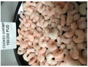Frozen Seafood Cooked Salad Shrimp - 150/250, 5 Pound - 4 per case.