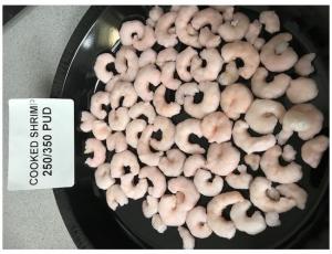 Frozen Seafood Cooked Salad Shrimp - 250/350, 5 Pound - 4 per case.