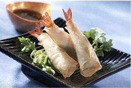 Handy Vannamei 31/40 Shrimp Wraps - 100 per case.