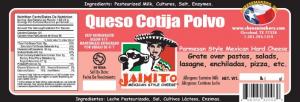 Jaimito Mexican Style Cotija Polvo Cheese, 5Lbs./Pack (Pack Of 4)