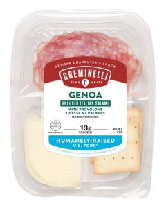 Creminelli Fine Meats Sliced Genoa Provolone & Crackers Snack Tray, 2Oz./Pack (Pack Of 12)
