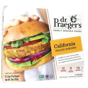 Dr. Praegers Sensible Foods Vegan California Veggie Burgers 10Oz (Pack Of 6)