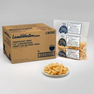 Crispy Coat Fries 1/2 Concertinas(R) Crispy On Delivery Fries Frozen French Fried Potatoes 5Lbs (Pack Of 6)