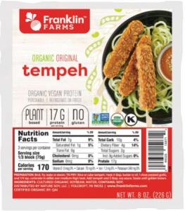 Franklin Farms Original Tempeh 8Oz (Pack Of 12)