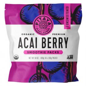 Pitaya Plus Organic Acai Pure Smoothie Packs 14 Oz (Pack of 8)