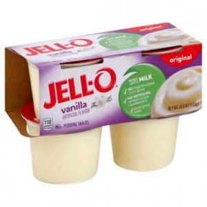 Jell-O Pudding Vanilla Ready To Eat 3.88 Oz x 4 (Pack of 6)