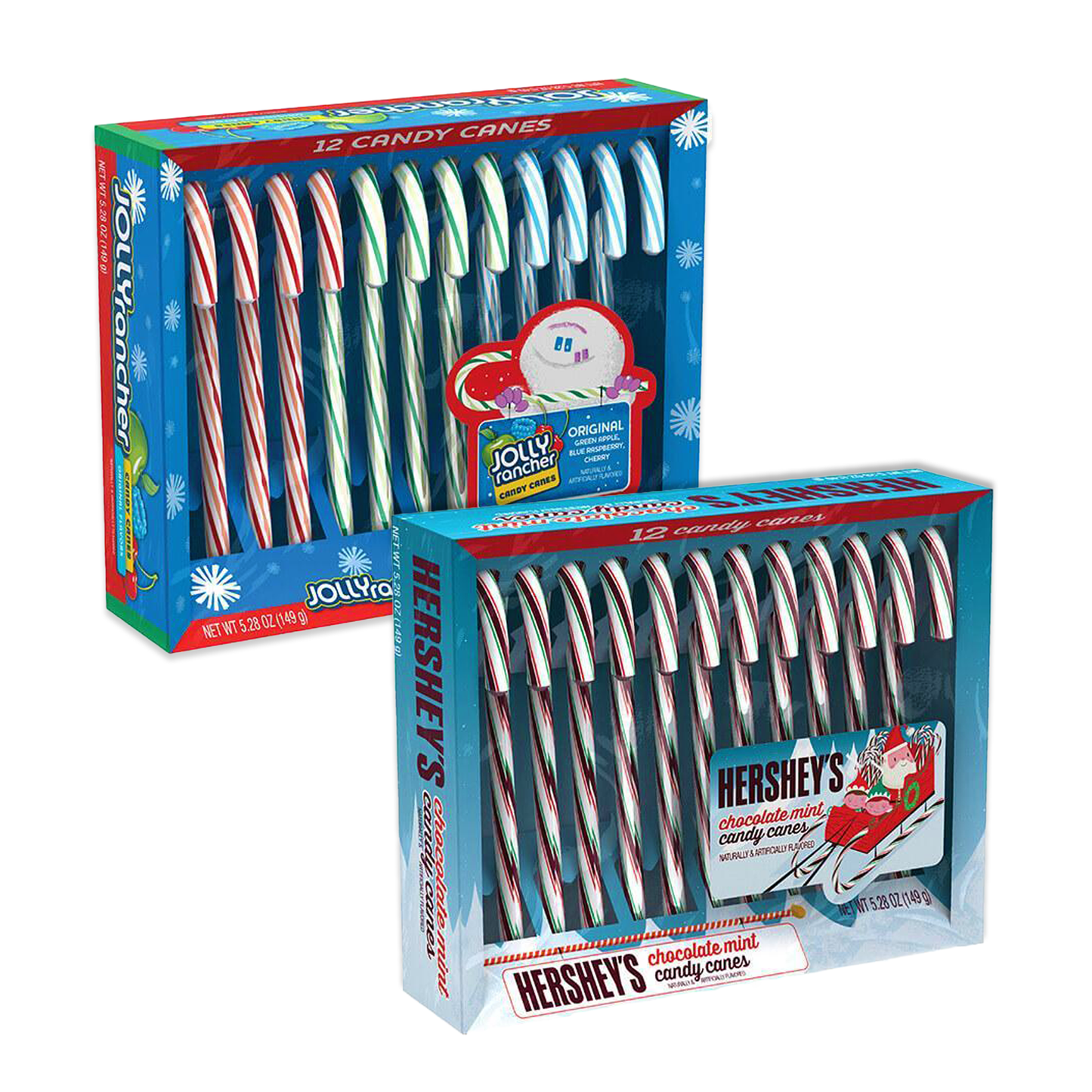 Hershey Mint and Jolly Rancher Candy Canes Pack of 2