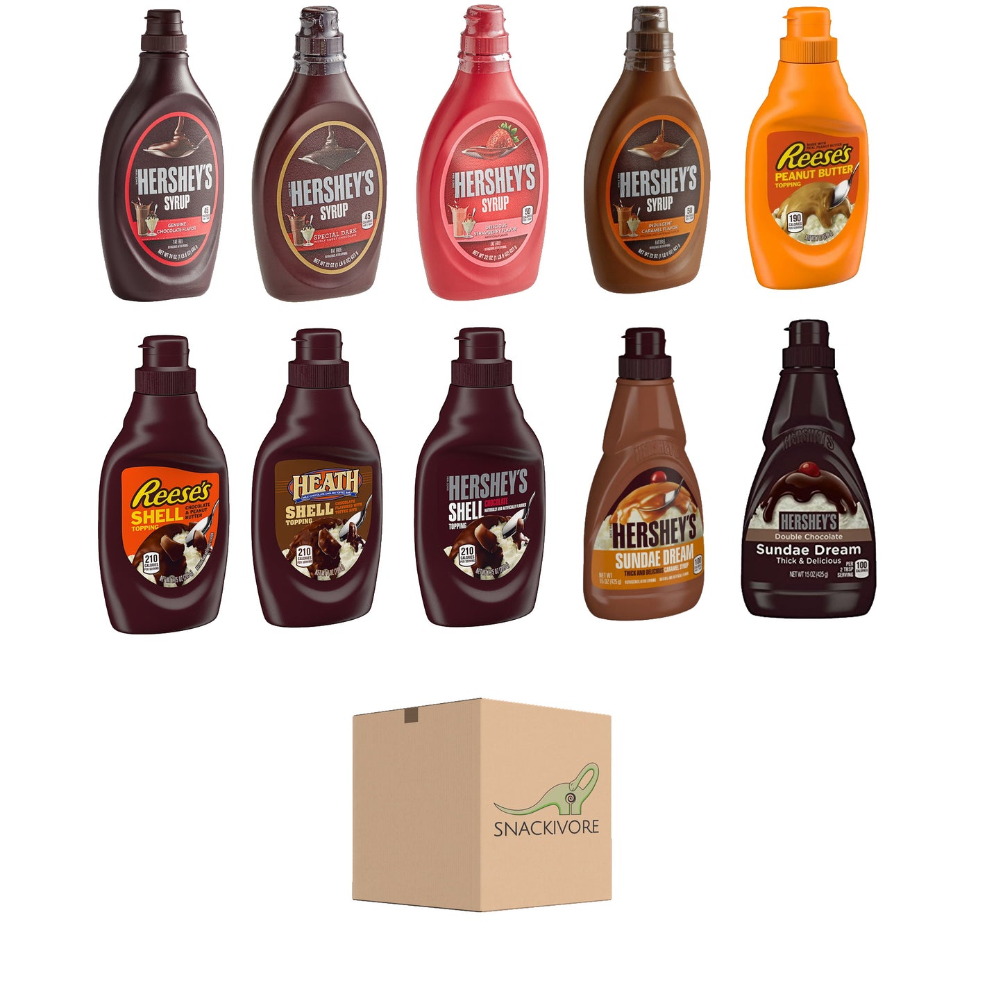 Hershey's Ice Cream Topping Ultimate Variety Pack - 10 Delicious Flavors