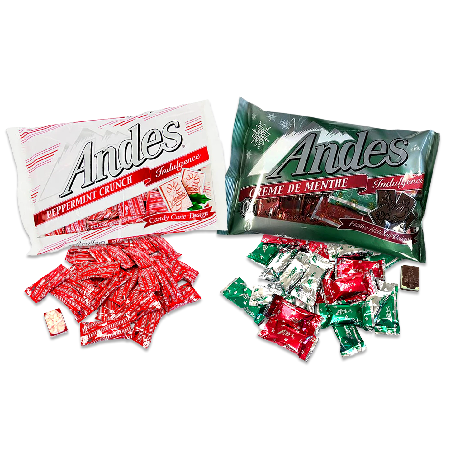 Andes Peppermint Crunch Indulgence and Indulgence Creme De Menthe Variety Pack of 2