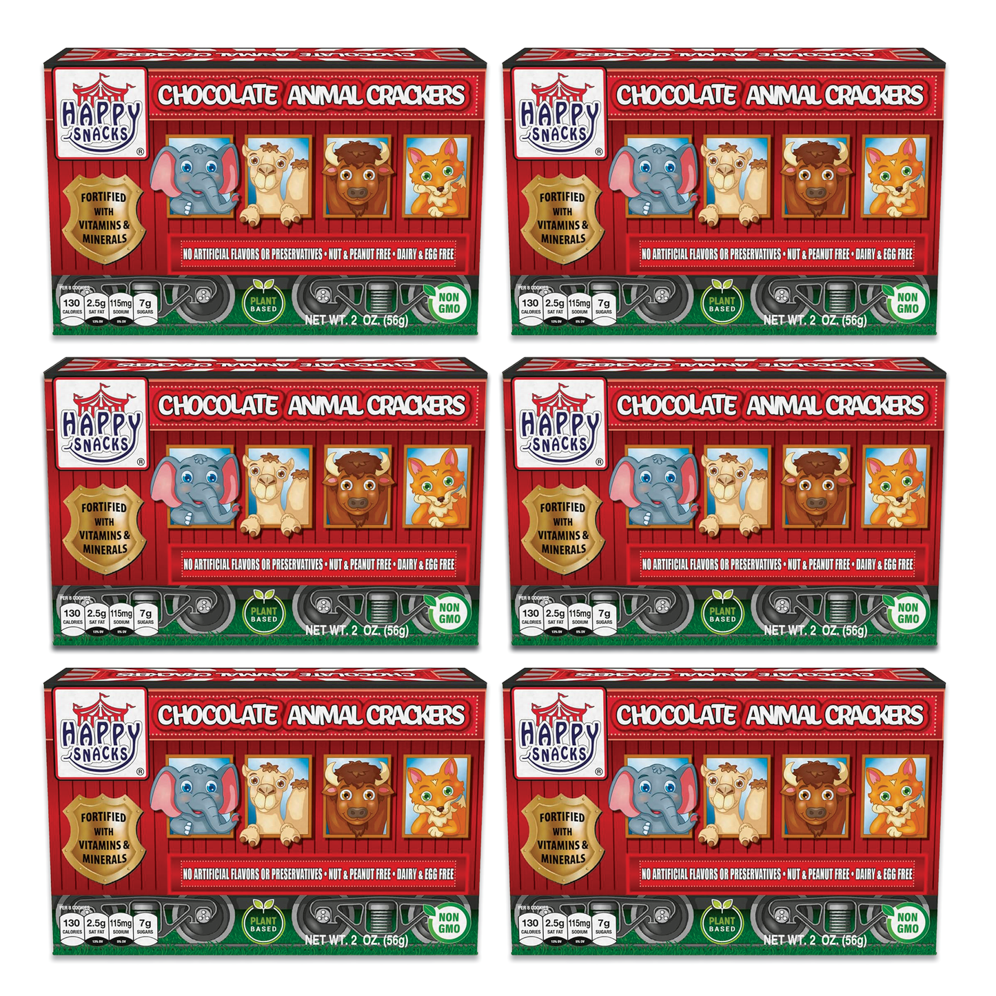 Chocolate Animal Crackers 2oz Pack of 6