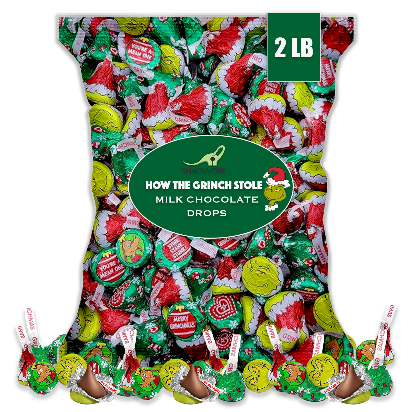Hershey Kisses How The Grinch Stole Christmas 2lb Bulk Bag