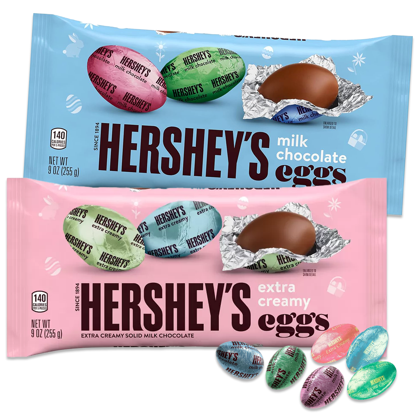 Hershey Easter Egg Candy Milk Chocolate and Creamy Chocolate 2 Pack. Easter Chocolate Eggs, Bulk Easter Candy Individually Wrapped, Bulk Candy for Easter Eggs, Chocolate Easter Eggs