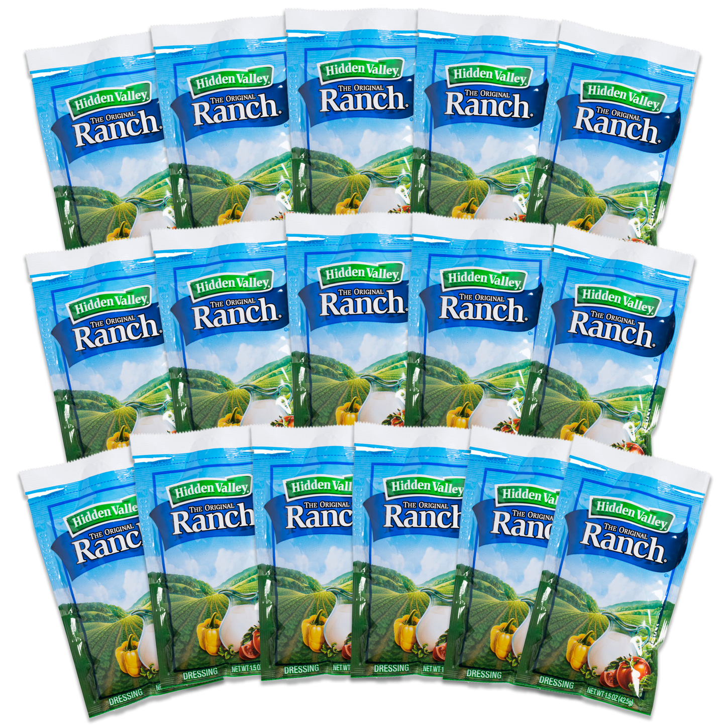 Hidden Valley Original Ranch Dressing Single Serve 1.5oz Packets (Pack of 16)