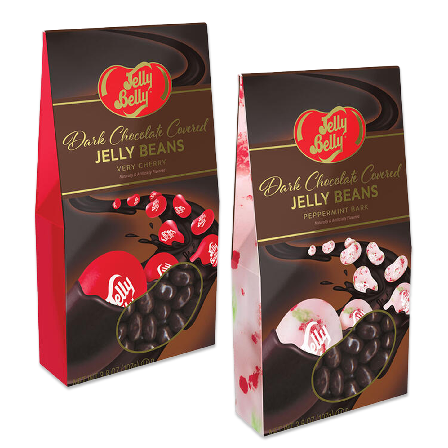 Jelly Belly Chocolate Covered Jelly Beans and Peppermint Bark Variety Pack of 2