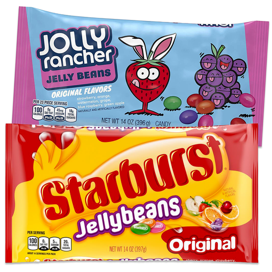 Starburst Jelly Beans and Jolly Rancher Jelly Beans Bulk Variety 2 Pack, 14oz Bags. Easter Jelly Beans Set, Jellybeans Candy, Jelly Bean, Bulk Jelly Beans.