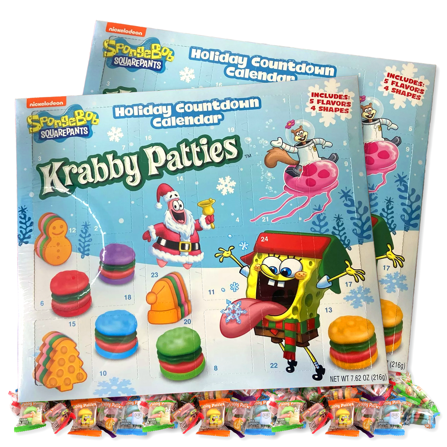 Spongebob Krabby Patty Gummies Candy Advent Calendar 2024, 2 Pack. Christmas Advent Calendar, Food Advent Calendar 2024, Advent Calendar 2024 Candy, Advent Calendar Candy