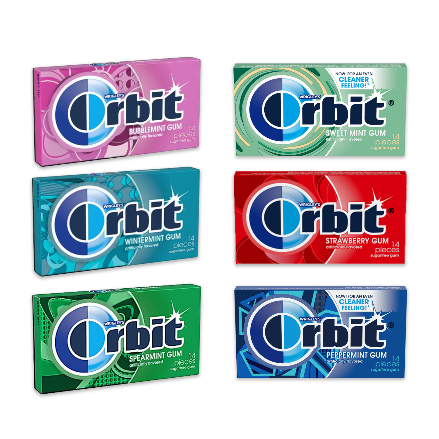 Orbit Gum Variety Pack - 6 Sugar Free Flavors Bulk Pack