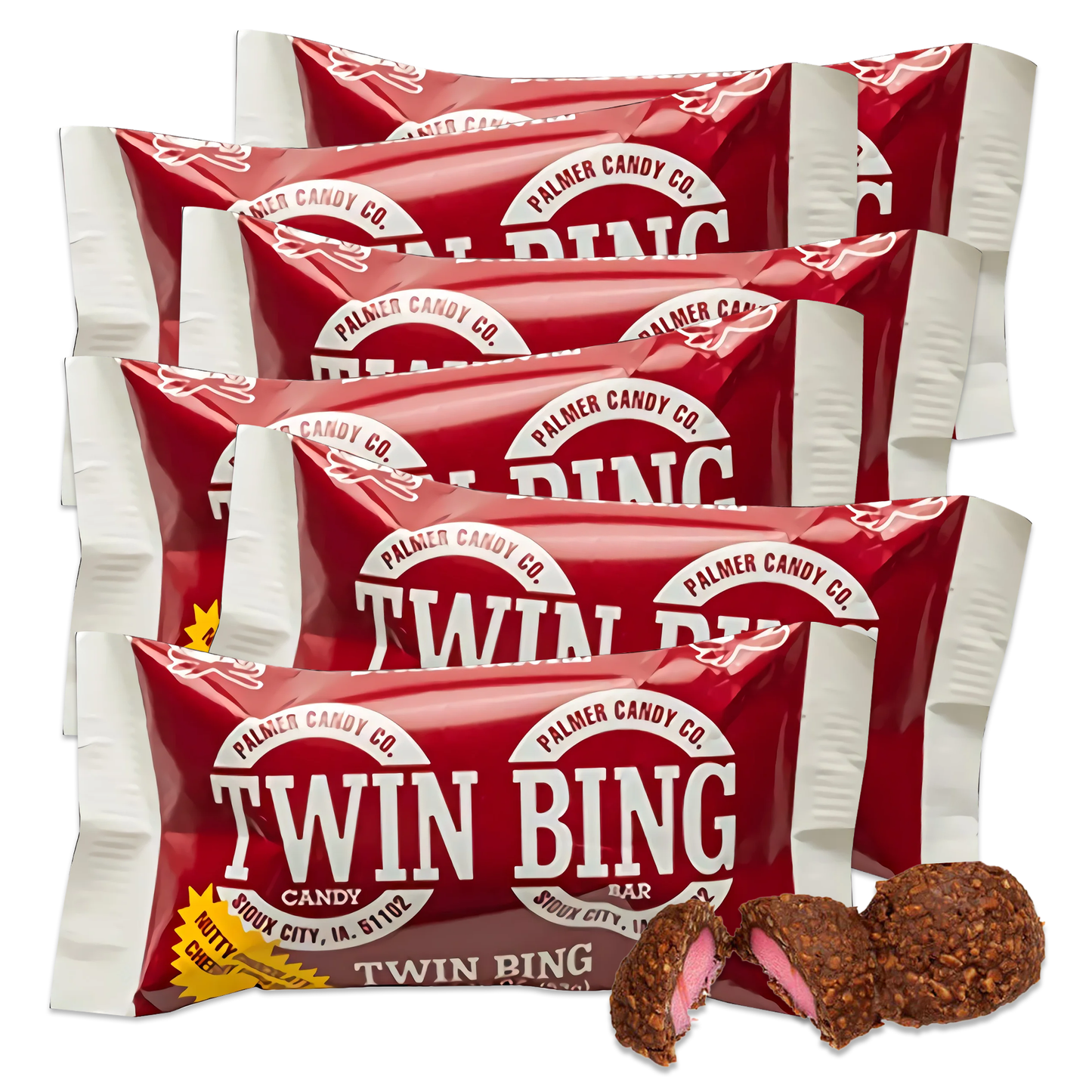 Chocolate Covered Cherry Nougat Candy Bar, 6 Pack