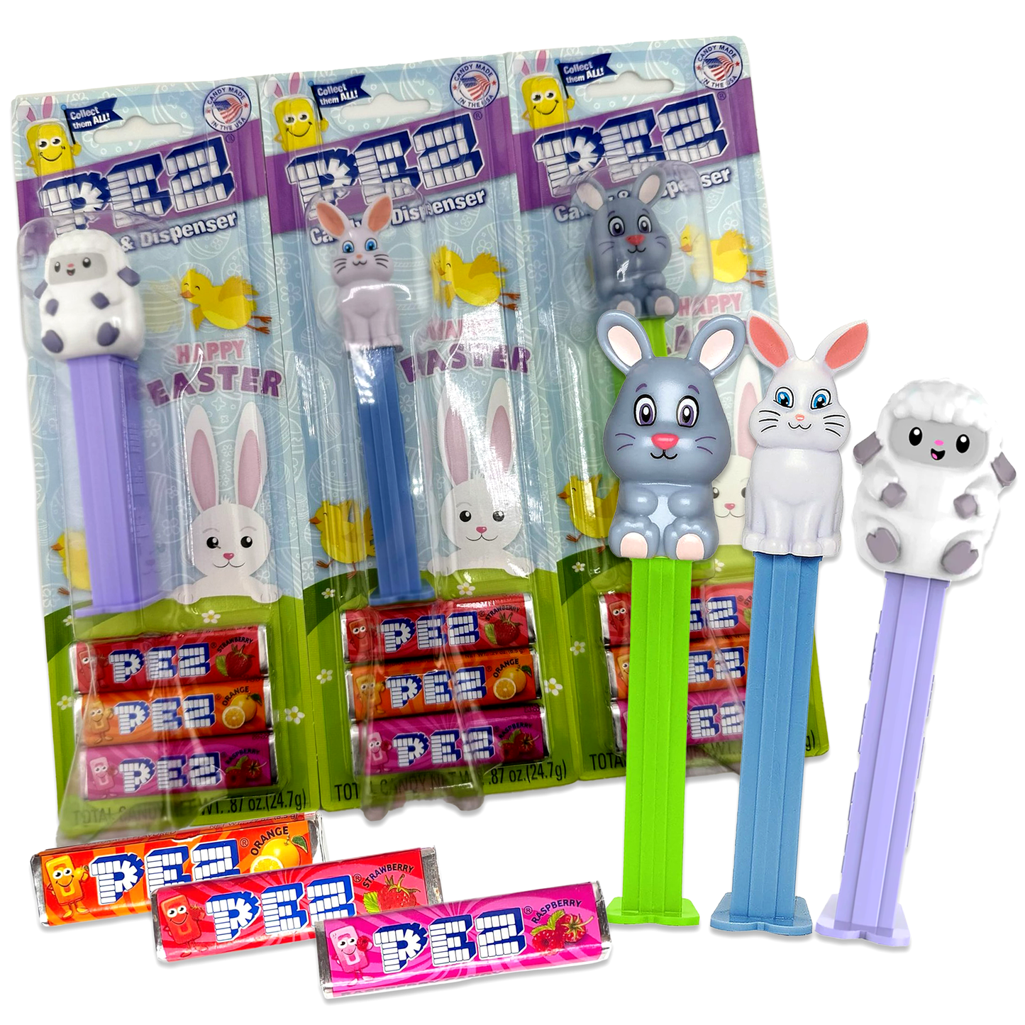Easter Pez Candy Dispenser 3 Pack. Pez Dispensers Bulk, Easter Basket Candy, Bunny Pez Dispenser, Easter Candy Pez, Easter Basket Candy Bulk