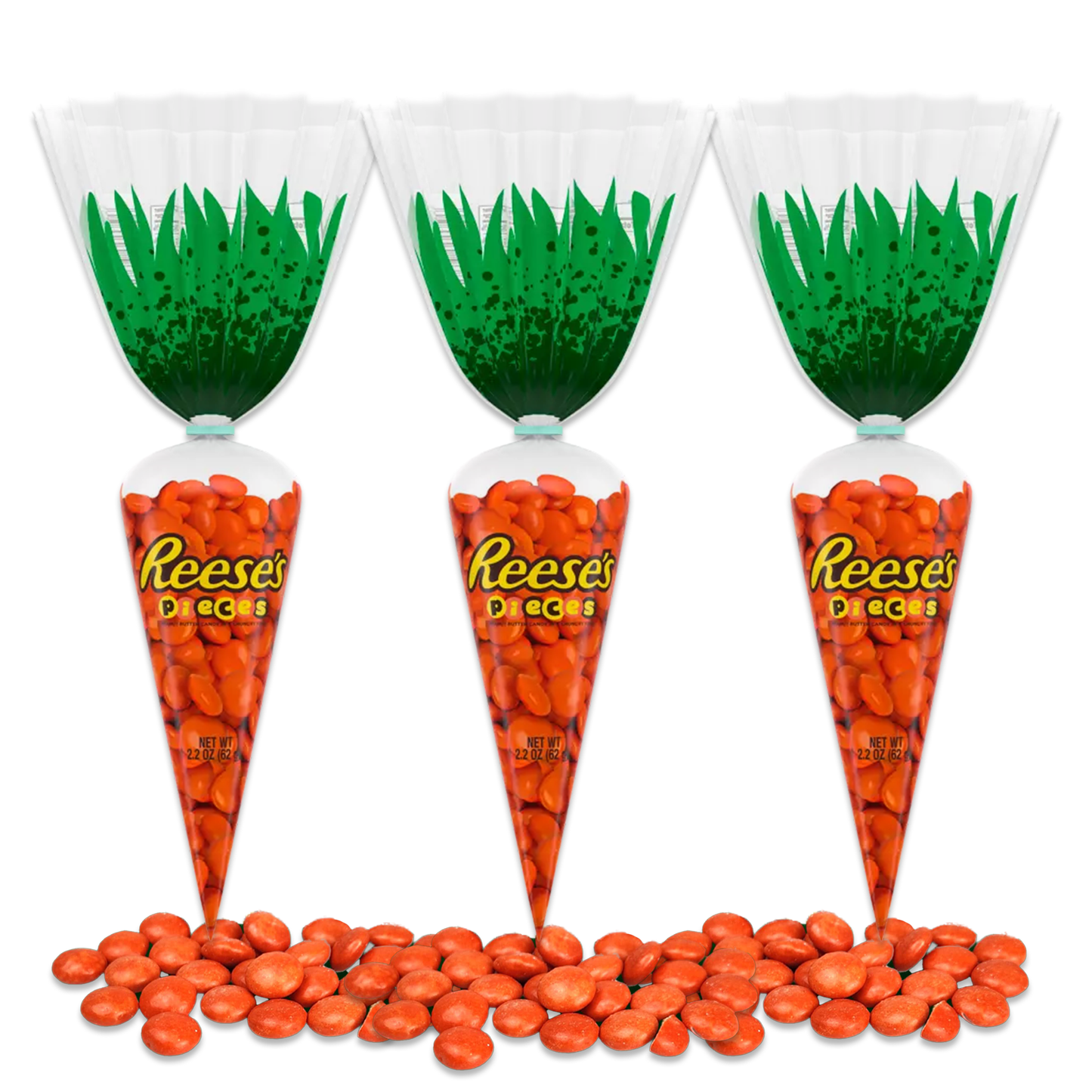 Reese's Pieces Carrots 2.2oz (Pack of 3) Easter Candy Reeses Pieces Candy Carrot Bulk. Easter Reeses Pieces Chocolate Carrot, Easter Carrot Candy, Easter Treat, Easter Reeces, Carrot Candy Bags