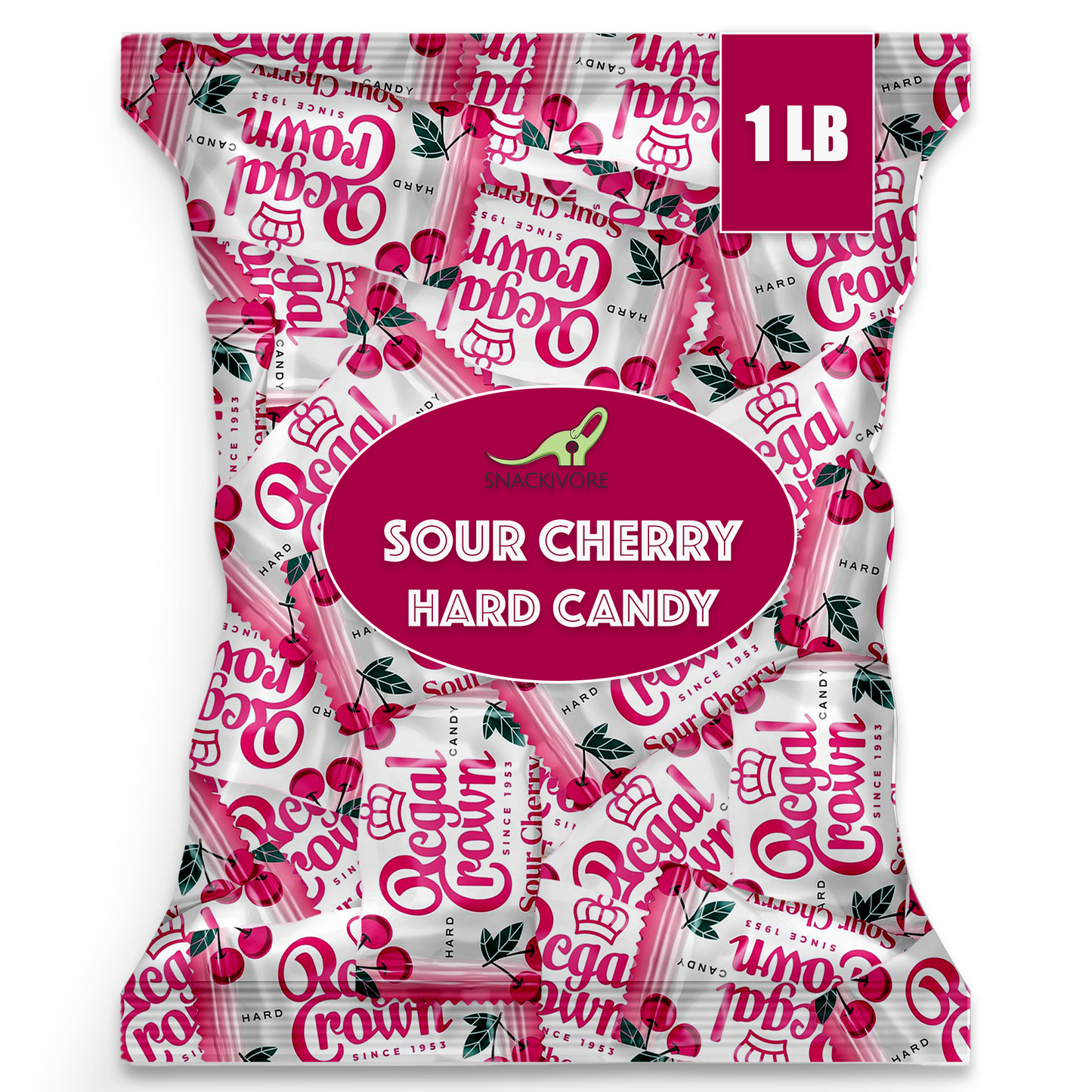 Regal Crown Sour Cherry Hard Candy - 1lb Bulk Bag
