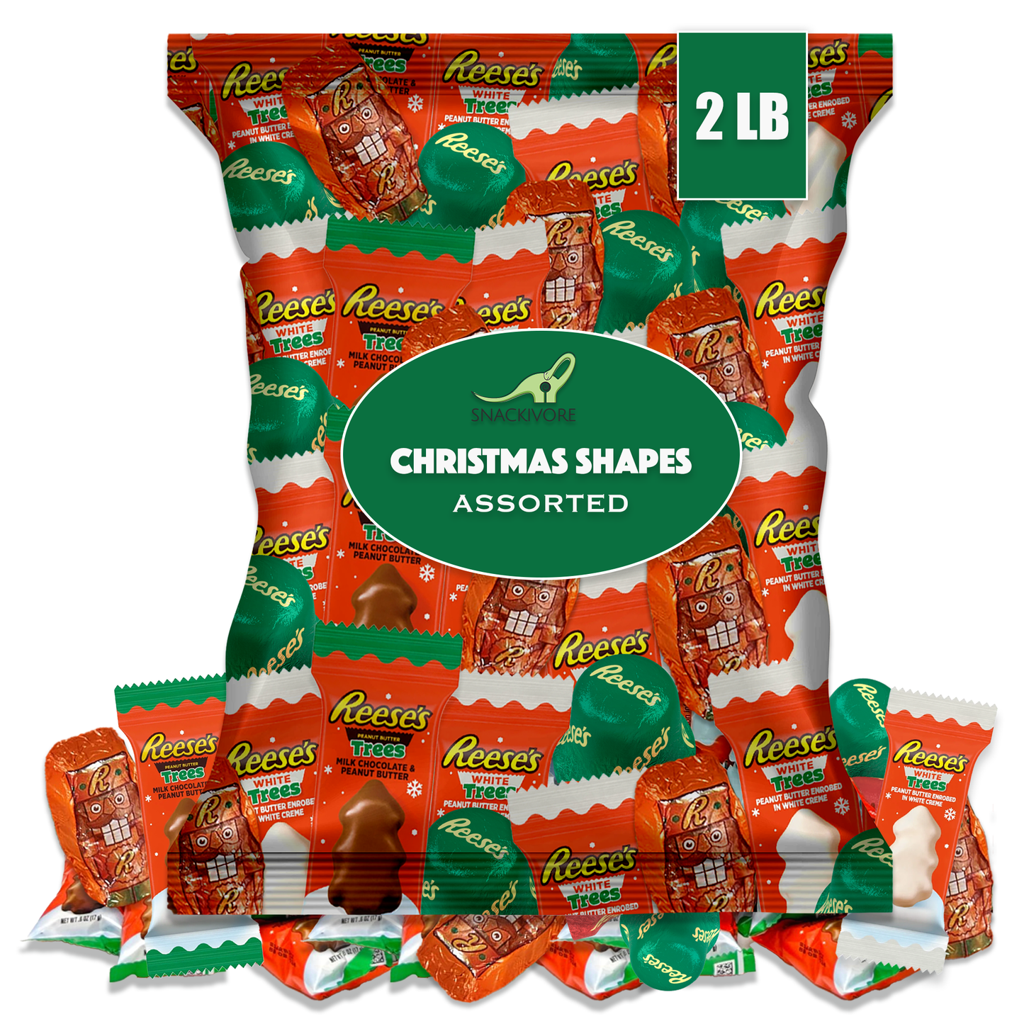 Christmas Candy Chocolate Peanut Butter Cups Bulk 2LB Bag- Bells, Nutcracker and Trees Christmas Shapes. Christmas Chocolate, Holiday Candy, Christmas Treats, Bulk Christmas Candy