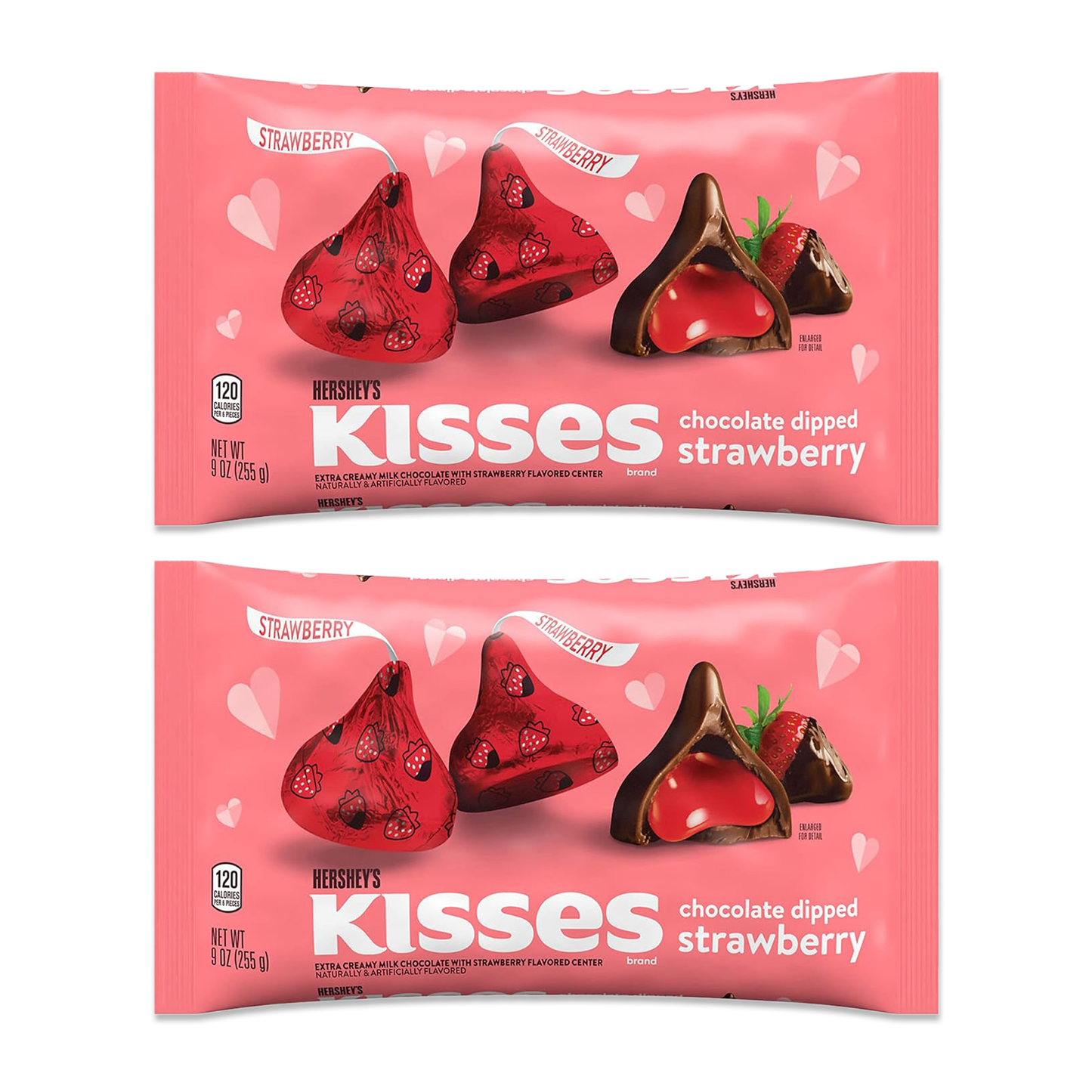 Hershey Kisses Strawberry Filled Pack of 2 x 9oz Bags. Strawberry Hersheys Kisses Bulk