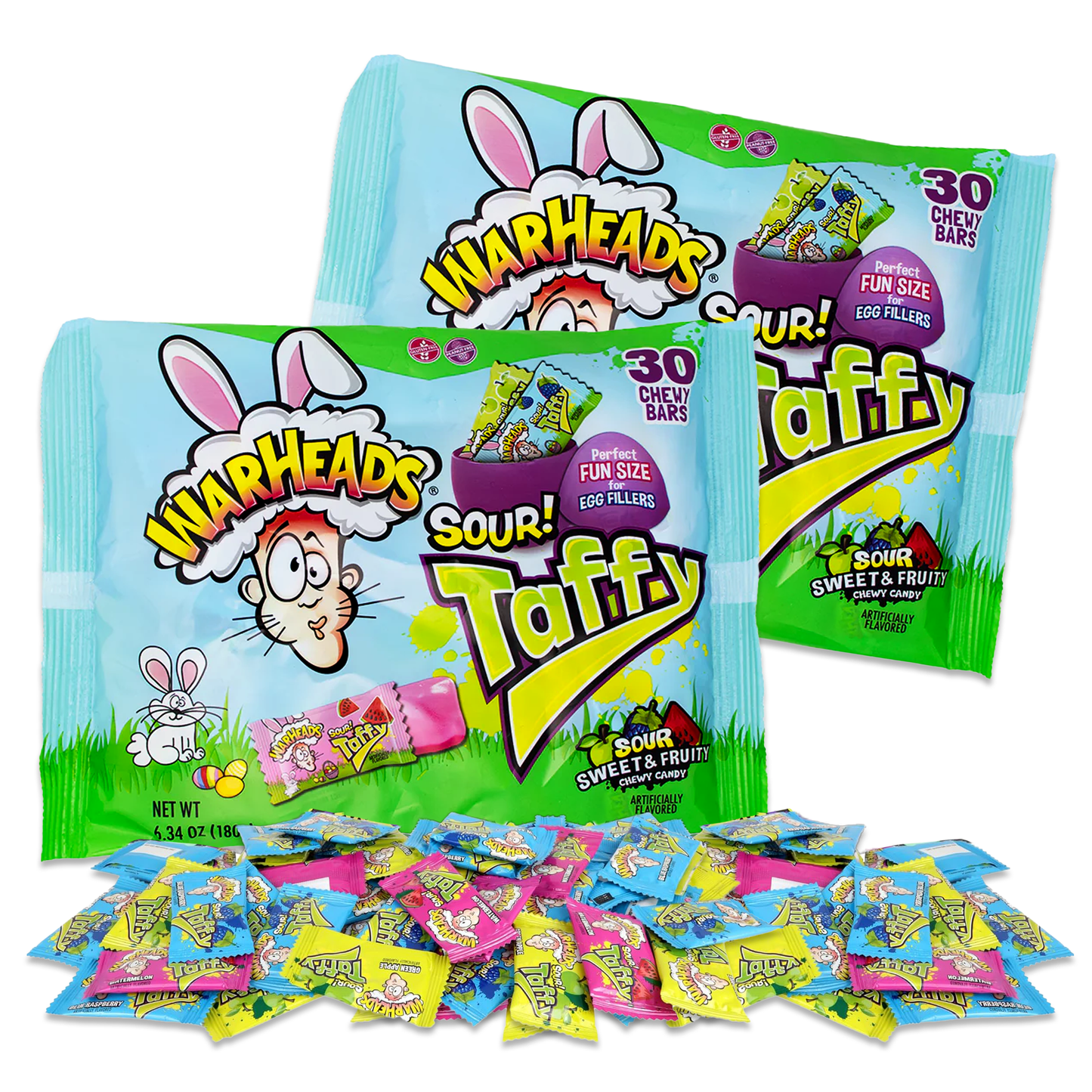 Sour Taffy Easter Candy 2 Pack. Sour Candy, Sour Taffy Bulk, Sour Taffy Candy. Easter Basket Candy.