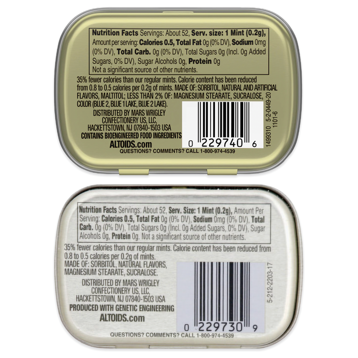 Altoids Smalls Variety Pack of 2 Flavors 3 of Each (Total of 6, 0.37oz). Peppermint, Wintergreen