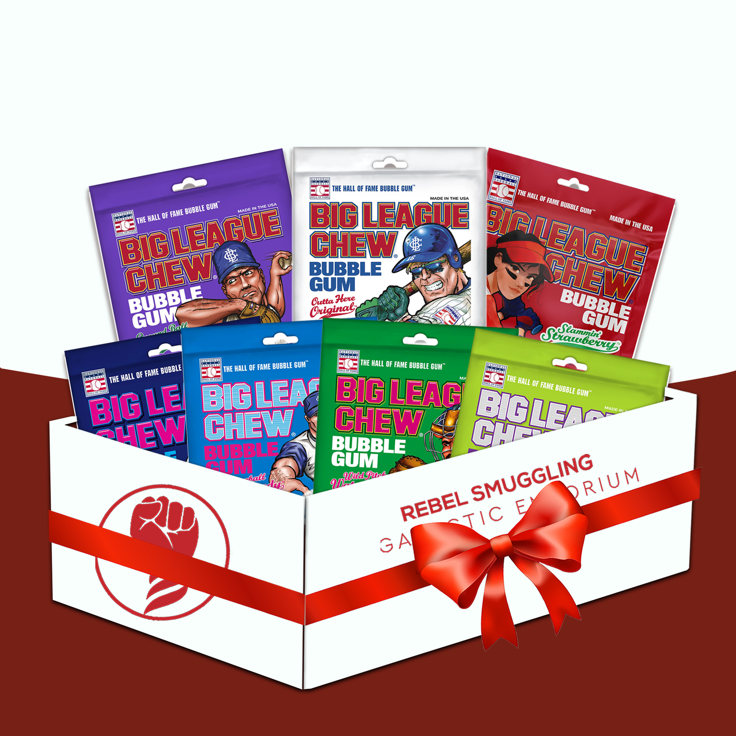 Baseball Bubble Gum Bulk Variety 7 Pack Care Package Gift Basket by Rebel Smuggling Galactic Emporium