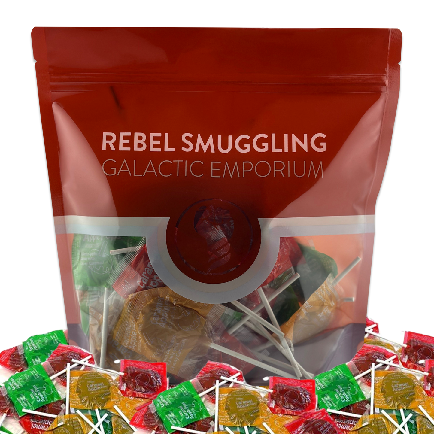 Orchard Apple Caramel Lollipops Bulk 4LB Bag by Rebel Smuggling Galactic Emporium