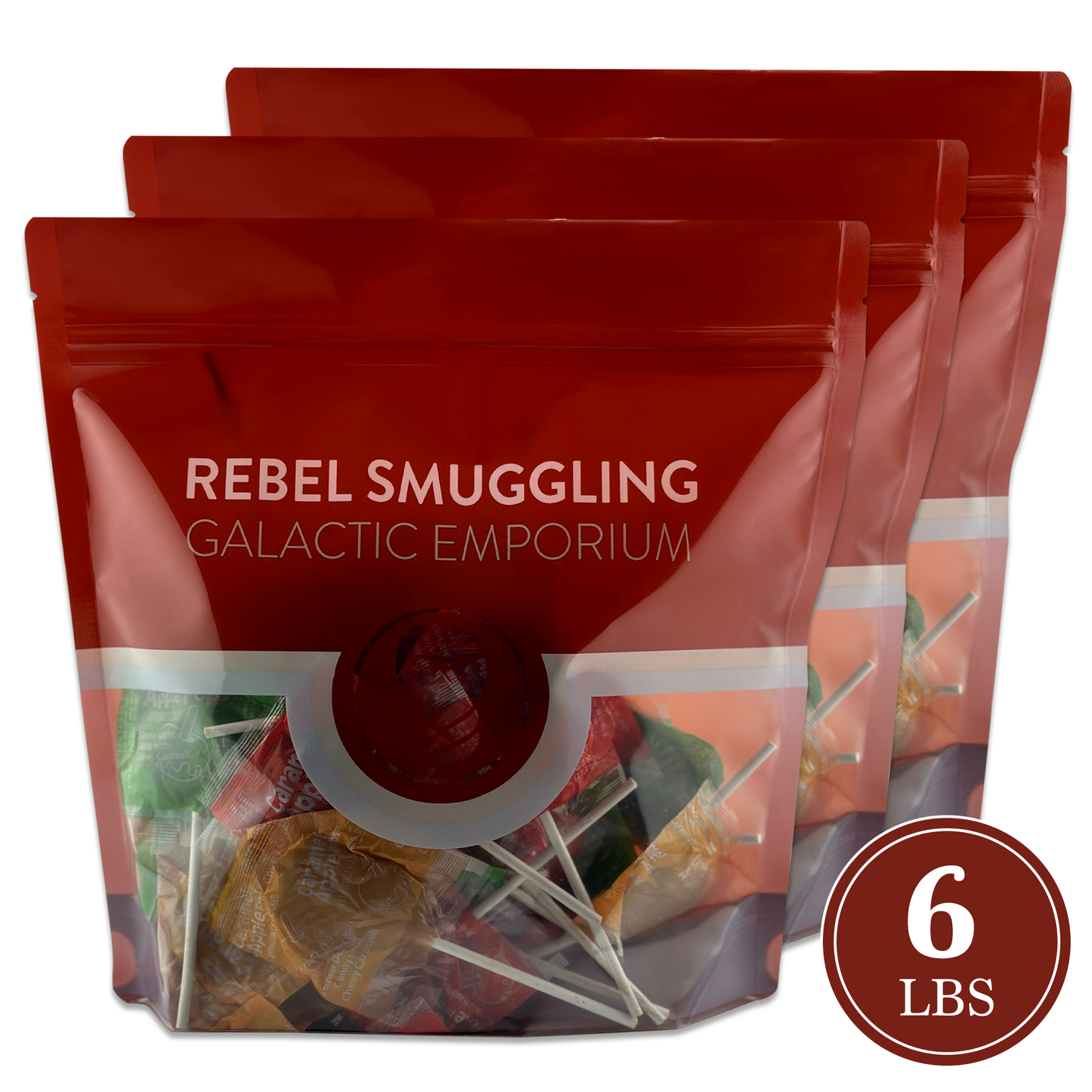 Orchard Apple Caramel Lollipops Bulk 6LB Bag by Rebel Smuggling Galactic Emporium