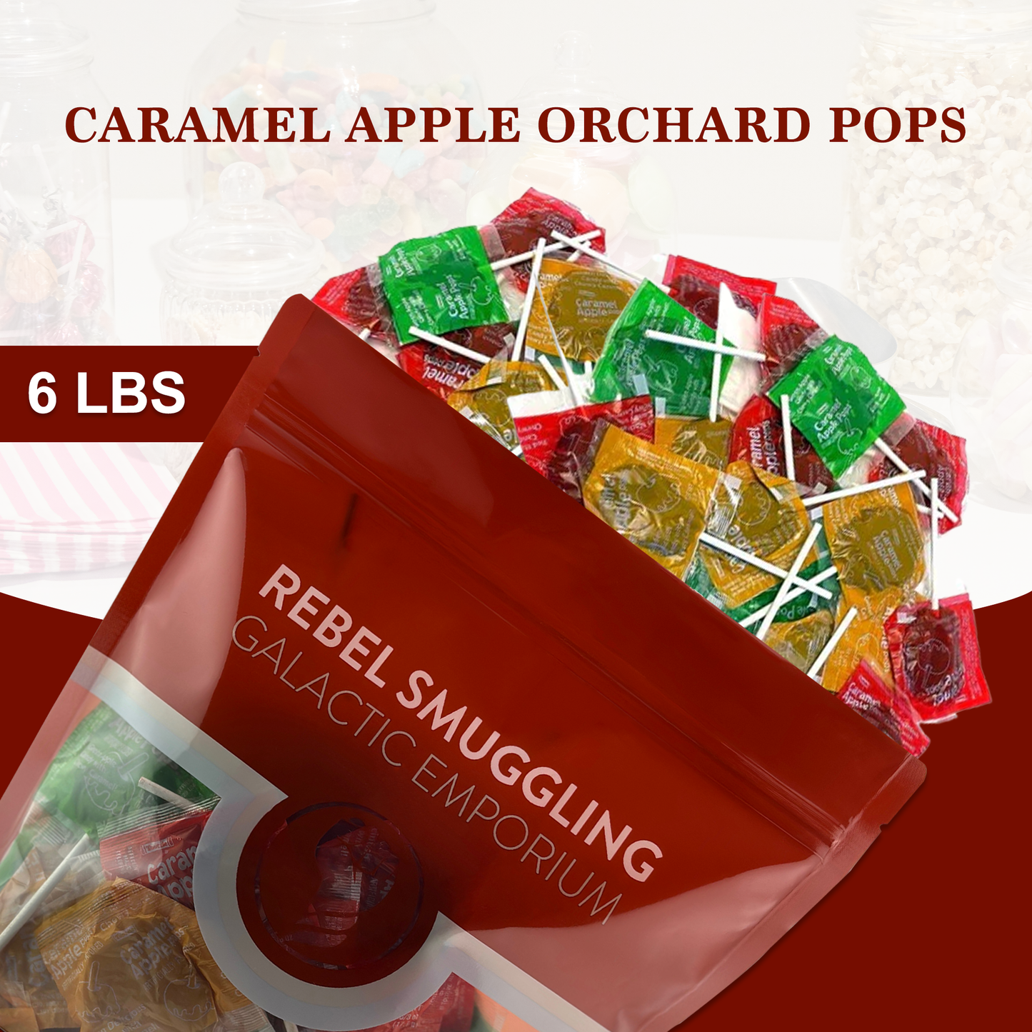 Orchard Apple Caramel Lollipops Bulk 6LB Bag by Rebel Smuggling Galactic Emporium