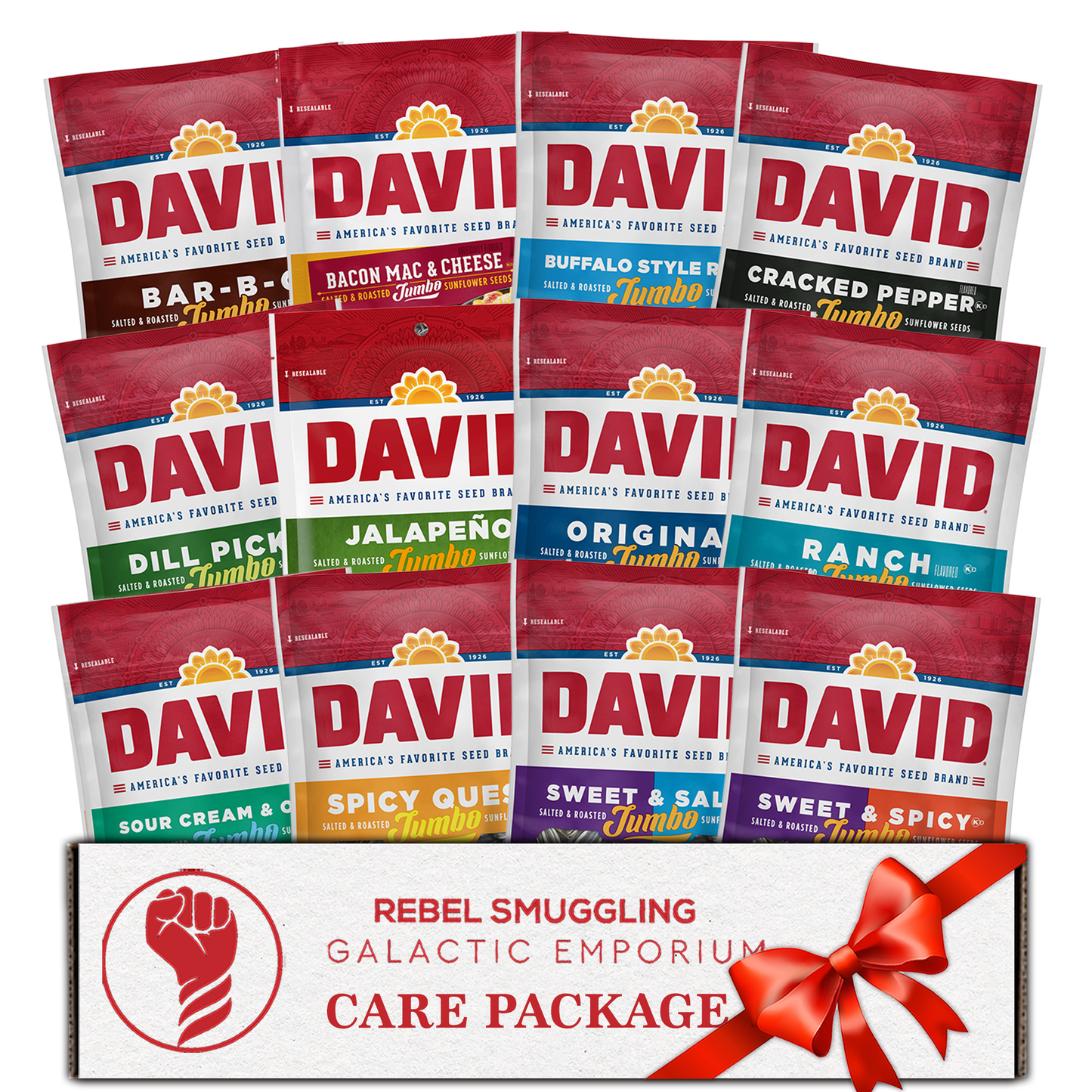 Sunflower Seeds Variety 12 Pack Care Package Gift Basket by Rebel Smuggling Galactic Emporium