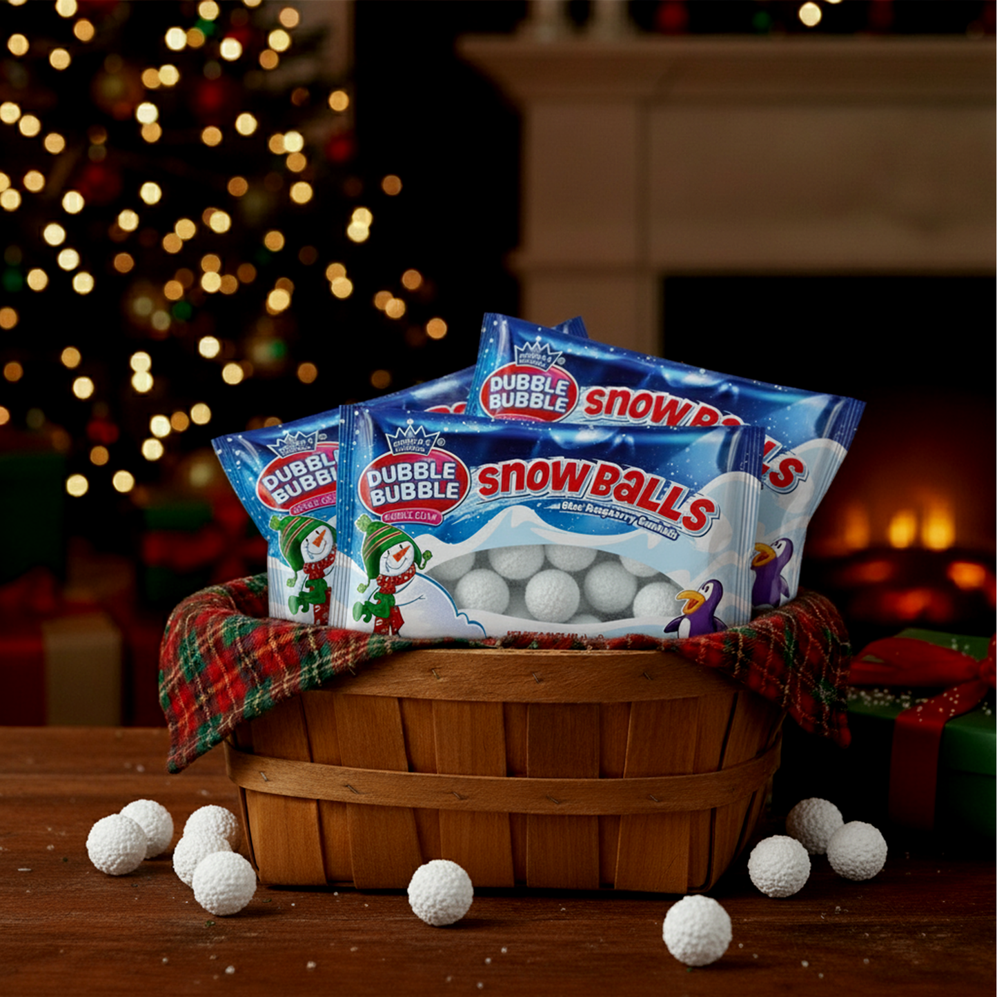 Dubble Bubble Snowballs - Holiday Gumballs (Pack of 3, 2.32 oz each)