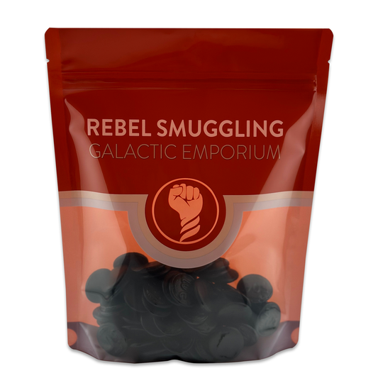Black Licorice Candy Coins Bulk 1lb Bag by Rebel Smuggling Galactic Emporium