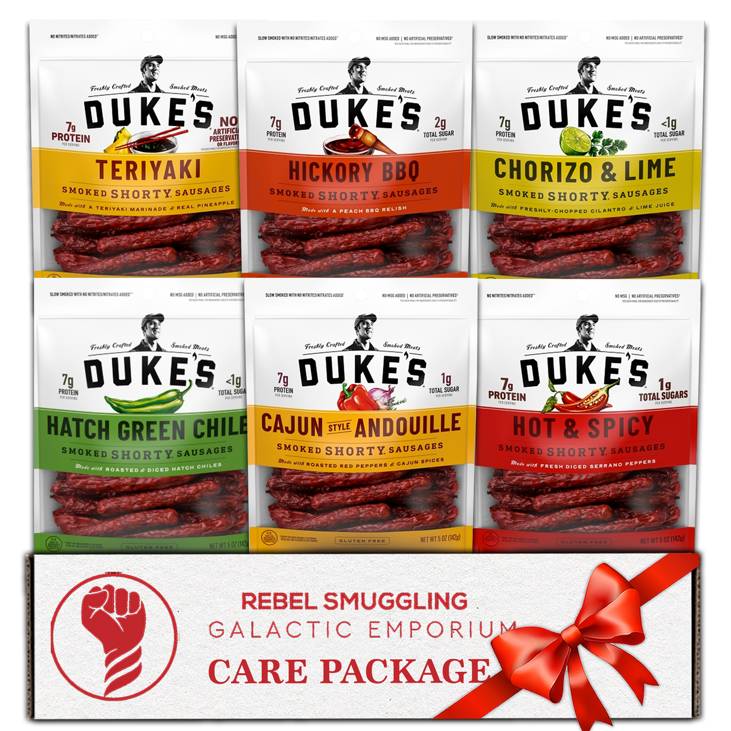 Duke's Pork Sausage Sticks Variety Pack - 6 Flavors Gift Basket