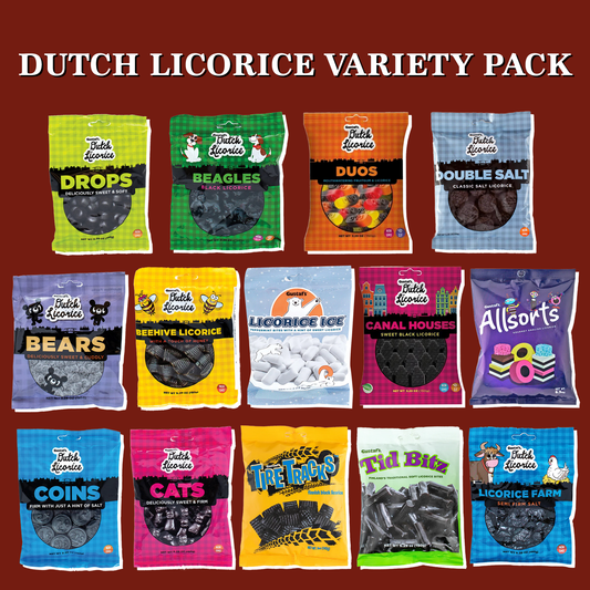 Gerrit Ultimate Licorice Variety Pack - 14 Authentic Dutch Black Licorice Flavors