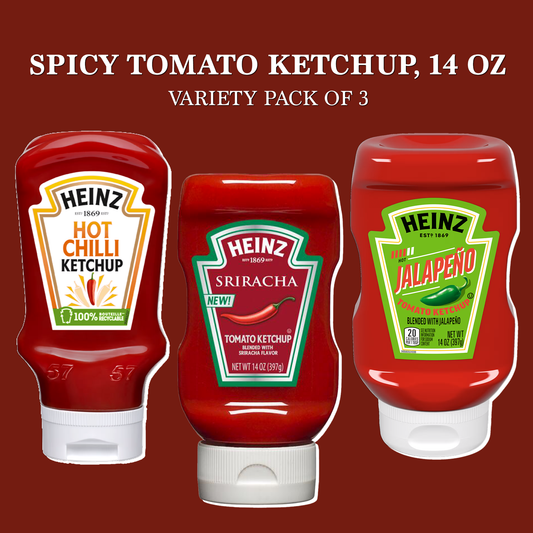 Heinz Spicy Ketchup Variety Pack - 3 Flavors (Tabasco, Jalapeño, Sriracha)