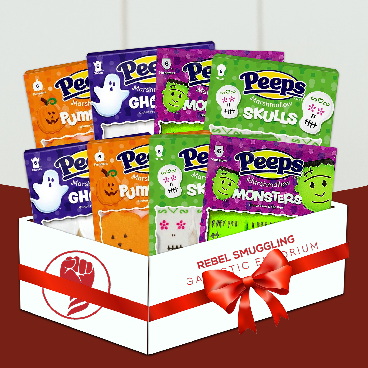 Halloween Marshmallow Candy Variety 8 Pack Care Package Gift Basket- Ghost, Skulls, Pumpkins, and Monsters by Rebel Smuggling Galactic Emporium