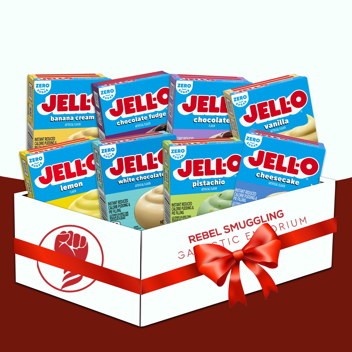 Sugar Free Pudding Mix Variety Pack, Includes 8 Flavors of Sugar Free Instant Pudding. Care Package Gift Basket by Rebel Smuggling Galactic Emporium