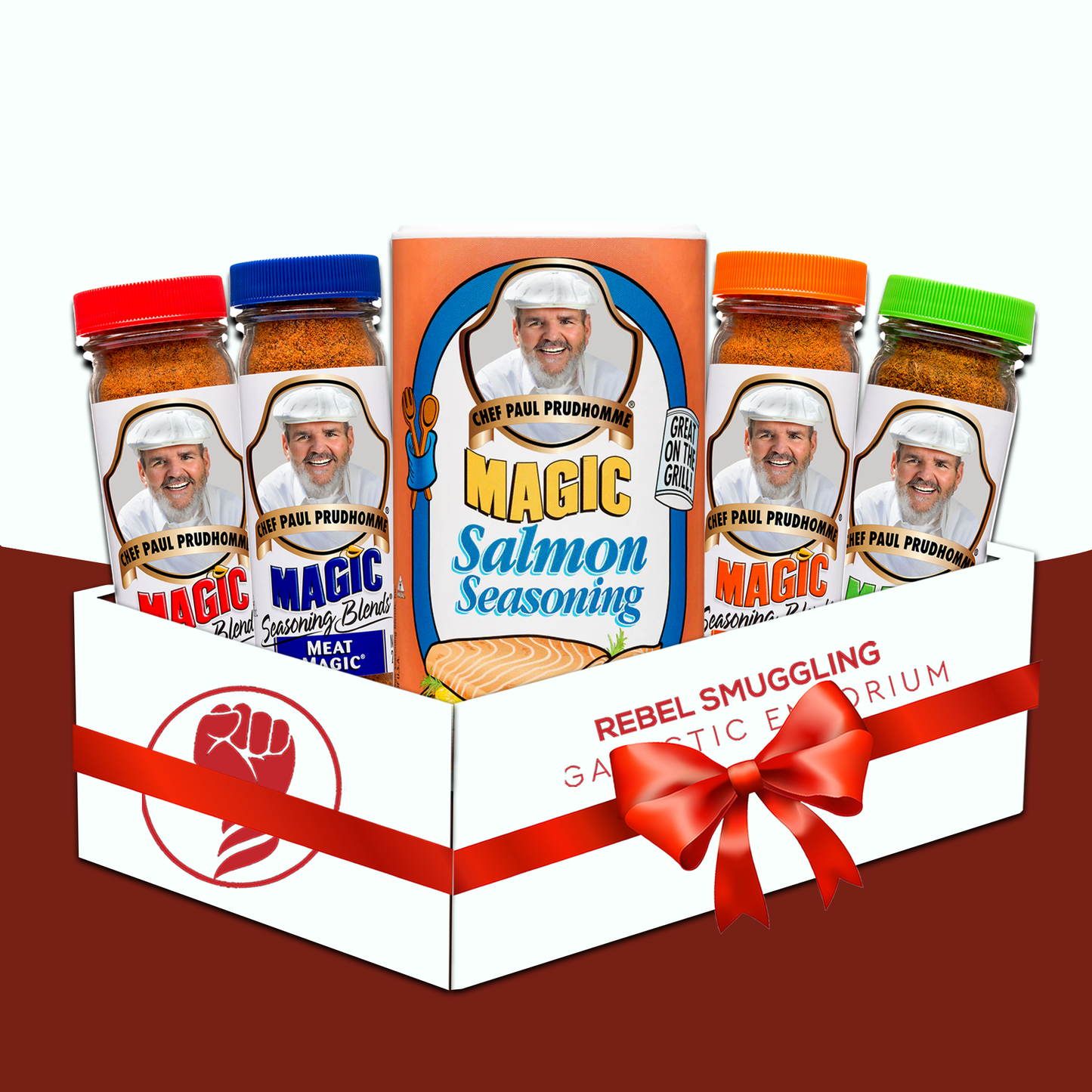 Seasoning Blends Variety 5 Pack Gift Basket Care Package by Rebel Smuggling Galactic Emporium. Includes- Salmon Seasoning, Poultry Seasoning, Steak, and More.