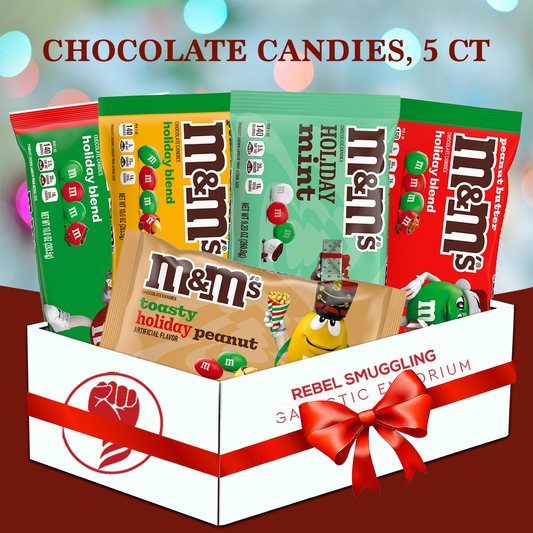 M&M's Holiday Variety Pack of 5- Milk Chocolate, Peanut Chocolate, Mint Chocolate, Toasty Holiday Peanut, Peanut Butter Chocolate