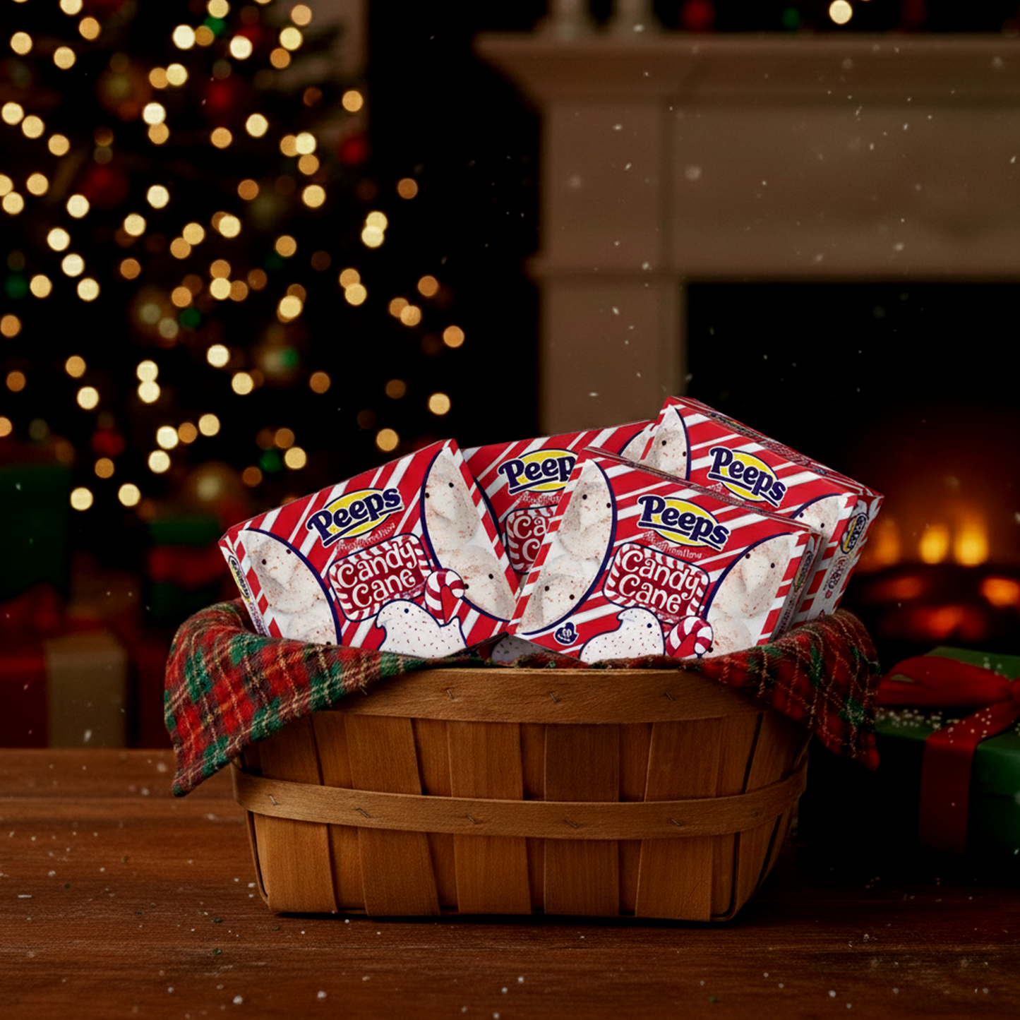 Peeps Candy Cane Flavored Chicks Pack of 4 (40 Total Chicks)