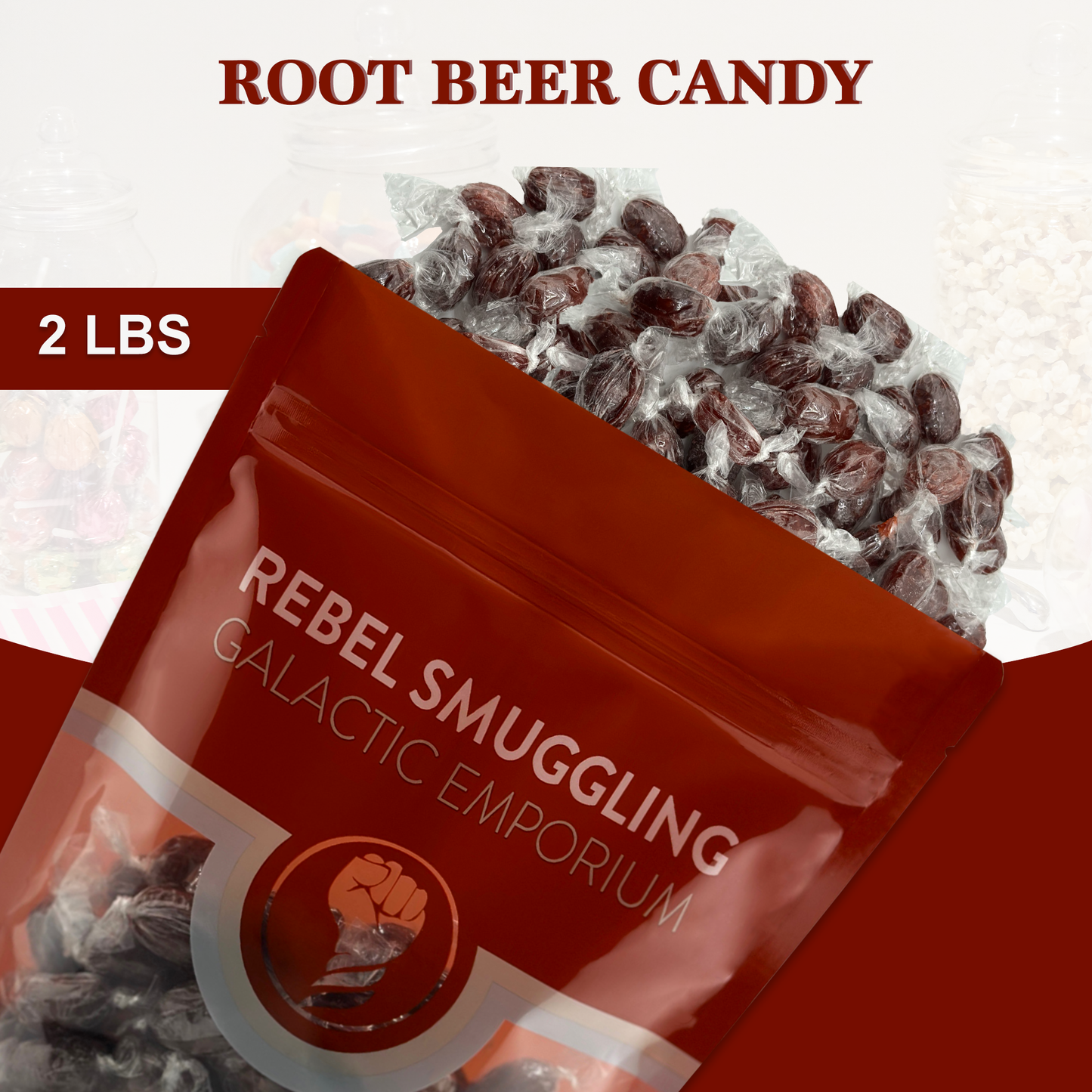 Root Beer Barrels Hard Candy Bulk 2lbs Bag by Rebel Smuggling Galactic Emporium